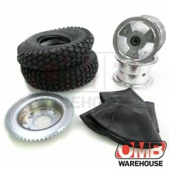 Discount ✔️ OMB Warehouse 5" Tri-Star Wheel Package - Studded Tire - 60 Tooth Sprocket 🤩